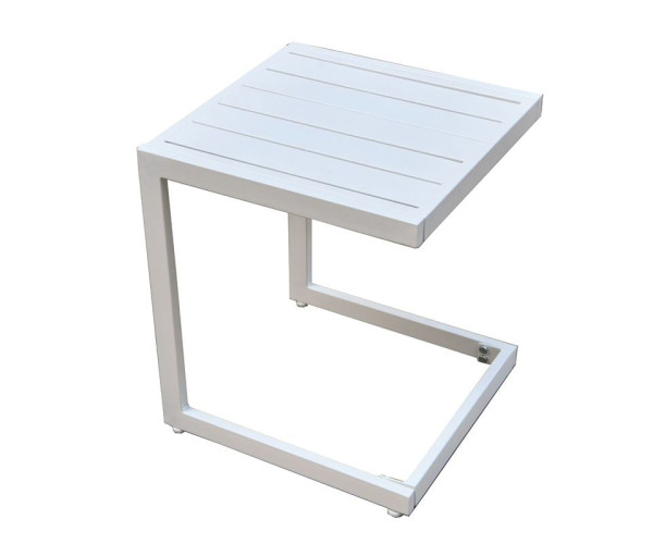 CORTE Βοηθητικό Τραπεζάκι, Μέταλλο Βαφή Άσπρο