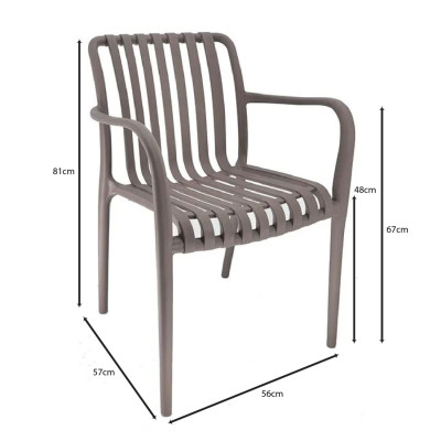 MODA-N Πολυθρόνα Στοιβαζόμενη PP, Στοιβαζόμενη Απόχρωση Mocha