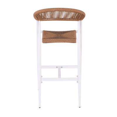 MADY Σκαμπό Bar, ALU Άσπρο, Rope Wicker Φυσικό