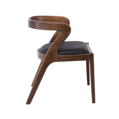 AVERY Καρέκλα Τραπεζαρίας, Απόχρωση Καρυδί, Pu Μαύρο (ΣΕΤ 2 τεμ)