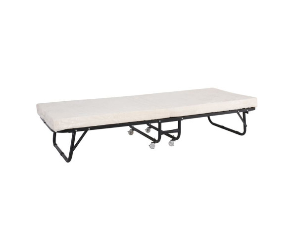 SPAN Κρεβάτι Πτυσσόμενο Βοηθητικό Μέταλλο Βαφή Μαύρο, Στρώμα 8cm foam