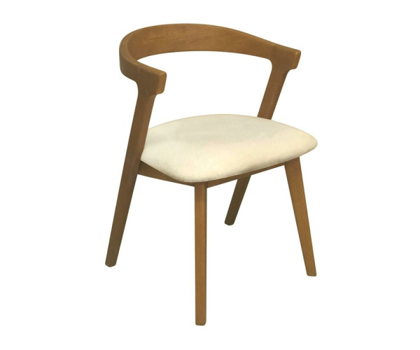 SANDRA Καρέκλα Τραπεζαρίας, Απόχρωση Φυσικό, Pu Εκρού (ΣΕΤ 2 τεμ)