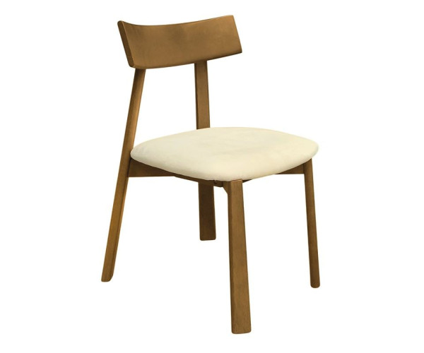 CORNEL Καρέκλα Τραπεζαρίας, Απόχρωση Φυσικό, Pu Εκρού (ΣΕΤ 2 τεμ)