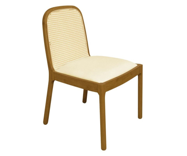 HENLEY Καρέκλα Τραπεζαρίας, Απόχρωση Φυσικό, Pu Εκρού (ΣΕΤ 2 τεμ)