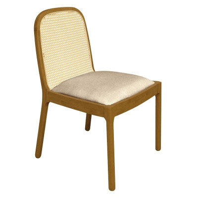 HENLEY Καρέκλα Τραπεζαρίας, Απόχρωση Φυσικό, Ύφασμα Sand Beige (ΣΕΤ 2 τεμ)