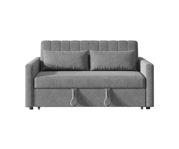 TEMPO-W Καναπές - Κρεβάτι, Με ανάκλιση πλάτης, Ύφασμα Γκρι