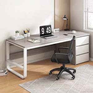 ΓΡΑΦΕΙΟ με 3 Συρτάρια Μέταλλο Βαφή Άσπρο - Grey