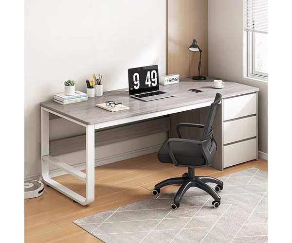 ΓΡΑΦΕΙΟ με 3 Συρτάρια Μέταλλο Βαφή Άσπρο - Grey