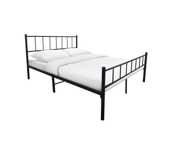 TIVO Κρεβάτι Διπλό, για Στρώμα 150x200cm, Μέταλλο Βαφή Μαύρο