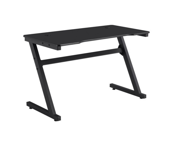 GAMING Γραφείο 120x60cm Μέταλλο Βαφή Μαύρο, Επιφάνεια MDF Μαύρο, με Βάση ακουστικών