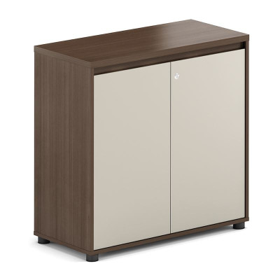 CONCEPT Ντουλάπι Γραφείου Χαμηλό Δίφυλλο, Απόχρωση Καρυδί - Μπεζ