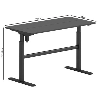 LEVEL Γραφείο Η/Υ Ηλεκτρικό Ρυθμιζόμενο, Πολλαπλών επιλογών ύψους, Μαύρο
