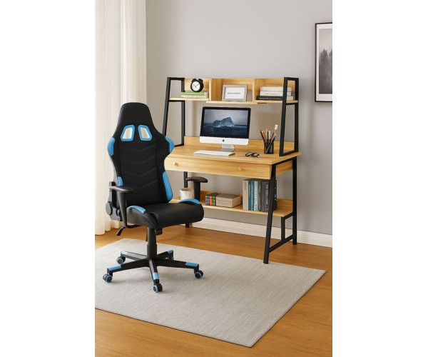 STUDENT-1 Set Γραφείο Η/Υ Sonoma - Μαύρο + Πολυθρόνα Gaming Μαύρο - Μπλε