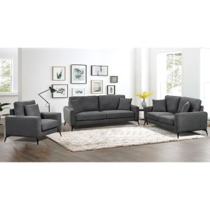 TIPO Set Σαλόνι - Καθιστικό 3θέσιος + 2θέσιος + Πολυθρόνα Ύφασμα Γκρι