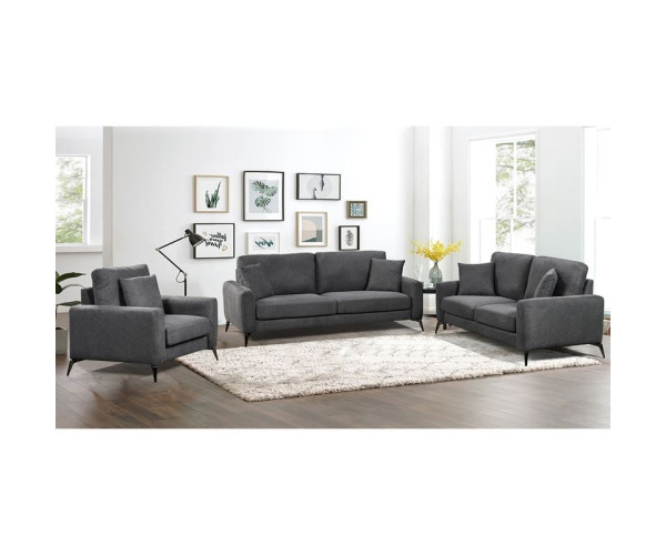 TIPO Set Σαλόνι - Καθιστικό 3θέσιος + 2θέσιος + Πολυθρόνα Ύφασμα Γκρι