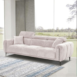 SEVILLE Kαναπές 3Θέσιος Σαλονιού - Καθιστικού, Teddy Ύφασμα Μπεζ