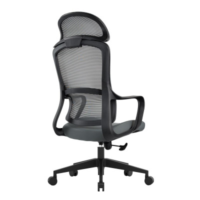 BF3010 Πολυθρόνα Γραφείου Διευθυντή, Mesh Μαύρο, Ύφασμα Γκρι
