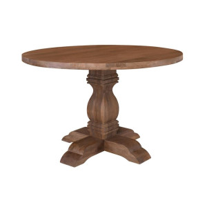 ATLAS Τραπέζι Ροτόντα Τραπεζαρίας, Ξύλο Mango, Απόχρωση Smoke Walnut