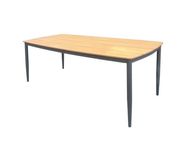 DENVER Τραπέζι Κήπου-Βεράντας, Αλουμίνιο Απόχρωση Ανθρακί, Polywood Φυσικό