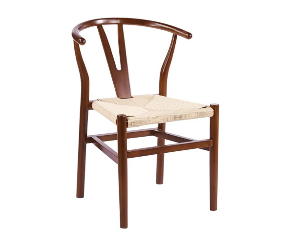 LIMA-W Καρέκλα Στοιβαζόμενη, Ξύλο Απόχρωση Καρυδί, Κάθισμα Paper Rope Φυσικό