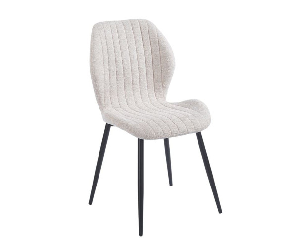 TANGO Καρέκλα Τραπεζαρίας, Μέταλλο Βαφή Μαύρο, Ύφασμα Απόχρωση Μπεζ (ΣΕΤ 4 τεμ)