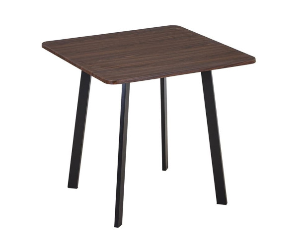 BARI Τραπέζι Κουζίνας- Εστιατορίου, Μέταλλο Βαφή Μαύρο, Επιφ.Απόχρωση Καρυδί