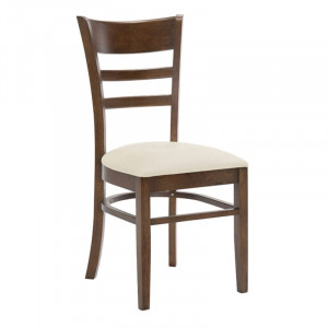 CABIN Καρέκλα Καρυδί - PVC Εκρού (ΣΕΤ 2 τεμ)