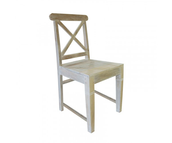 MAISON KIKA Καρέκλα Dining Ξύλo Mango - Antique Άσπρο (ΣΕΤ 2 τεμ)