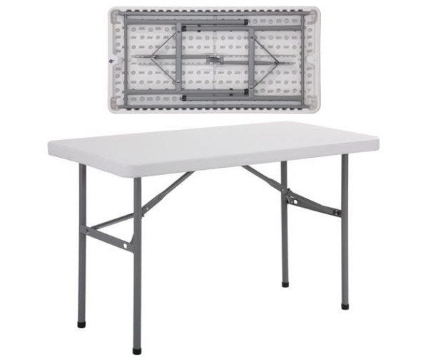 BLOW Τραπέζι Συνεδρίου - Catering Πτυσσόμενο, Μέταλλο Γκρι, HDPE Άσπρο 40mm