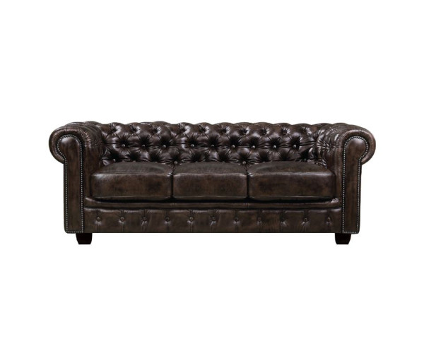 CHESTERFIELD Birmingham Καναπές 3Θέσιος Σαλονιού Καθιστικού,Δέρμα Απόχρωση Καφέ CHESTERFIELD Birmingham Καναπές 3Θέσιος Σαλονιού Καθιστικού,Δέρμα Απόχρωση Καφέ