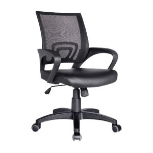 BF2101 Πολυθρόνα-Pro Γραφείου με Ανάκλιση, Μαύρο Mesh - PU Μαύρο