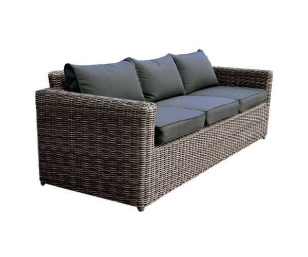 ARIZONA 3Θέσιος Καναπές Κήπου ALU, 4mm Half-Round Wicker Grey Brown, Μαξιλάρια Ανθρακί ARIZONA 3Θέσιος Καναπές Κήπου ALU, 4mm Half-Round Wicker Grey Brown, Μαξιλάρια Ανθρακί