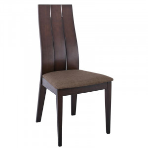 SAMBER Καρέκλα, Οξιά Καρυδί Burn Beech, Ύφασμα Καφέ (ΣΕΤ 2 τεμ)