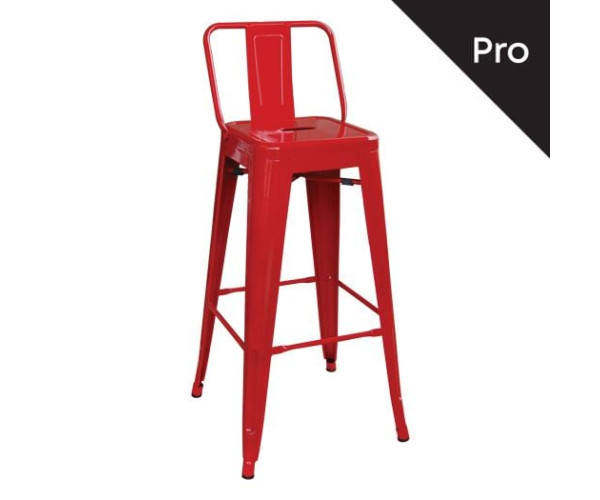 RELIX Σκαμπό Bar-Pro με Πλάτη, Μέταλλο Βαφή Κόκκινο RELIX Σκαμπό Bar-Pro με Πλάτη, Μέταλλο Βαφή Κόκκινο