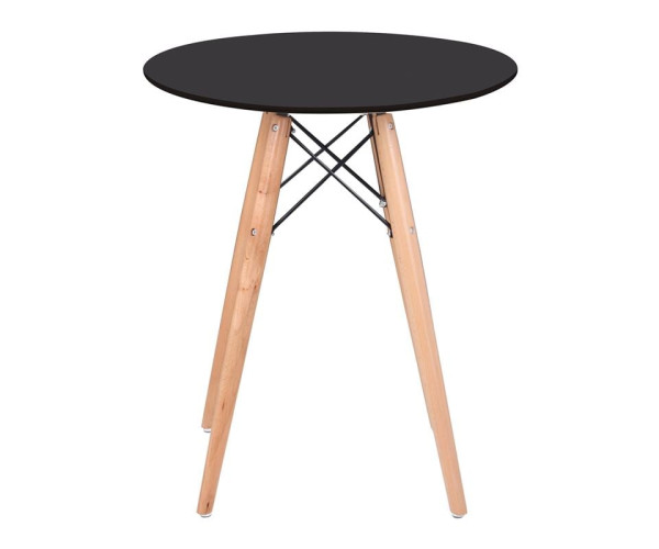 ART Wood Τραπέζι, Πόδια Οξιά Φυσικό, Επιφάνεια MDF Μαύρο