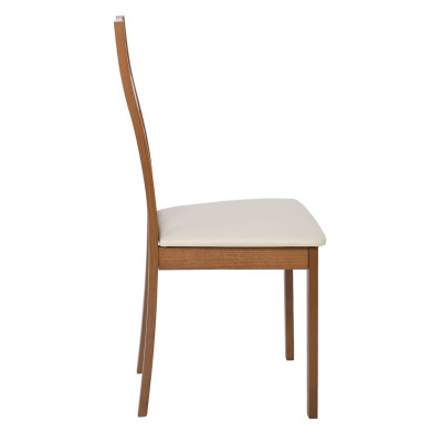 MILLER Καρέκλα Οξιά Aroma Beech, PVC Εκρού (ΣΕΤ 2 τεμ)