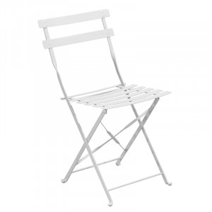 ΖΑΠΠΕΙΟΥ Pantone Καρέκλα Κήπου-Βεράντας, Πτυσσόμενη, Μέταλλο Βαφή Άσπρο (ΣΕΤ 2 τεμ)