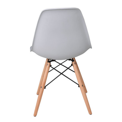 ART Wood Καρέκλα Τραπεζαρίας - Κουζίνας, Πόδια Οξιά, Κάθισμα PP Γκρι - 1 Step K/D - Pro (ΣΕΤ 4 τεμ)