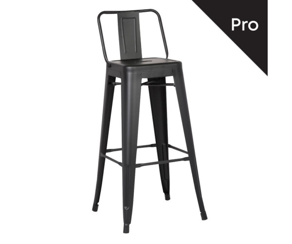 RELIX Σκαμπό Bar-Pro με Πλάτη, Μέταλλο Βαφή Μαύρο Matte RELIX Σκαμπό Bar-Pro με Πλάτη, Μέταλλο Βαφή Μαύρο Matte