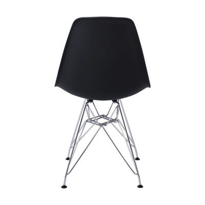 ART Καρέκλα Tραπεζαρίας Κουζίνας Μέταλλο Χρώμιο - PP Μαύρο (ΣΕΤ 4 τεμ)