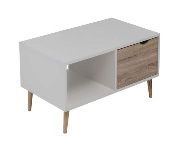 SIERA WHITE/S.OAK 100Χ60Χ38εκ.ΤΡΑΠΕΖΙ ΣΑΛΟΝΙΟΥ 09.0454