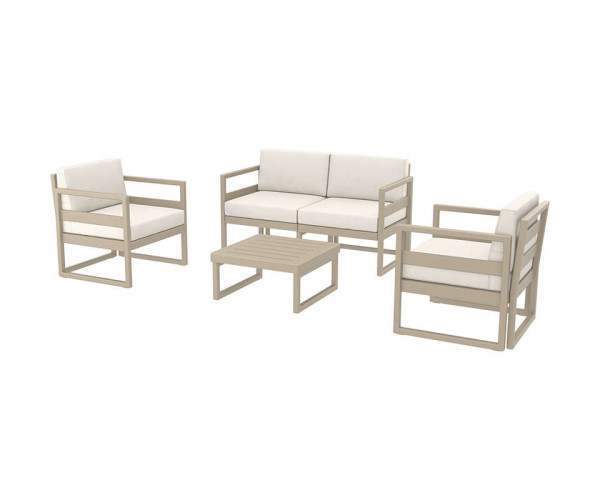 MYKONOS SET 2ΘΕΣ.TAUPE/ΜΑΞ. ΕΚΡΟΥ(2ΘΕΣ.+2ΠΟΛ.+ΤΡΑΠ 65εκ.) 20.0448