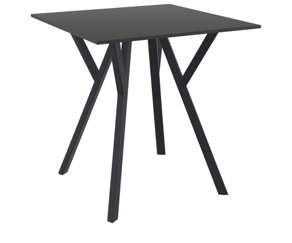 MAX ΤΡΑΠΕΖΙ 70Χ70Χ74εκ. BLACK LAMINATE 12mm 20.0823