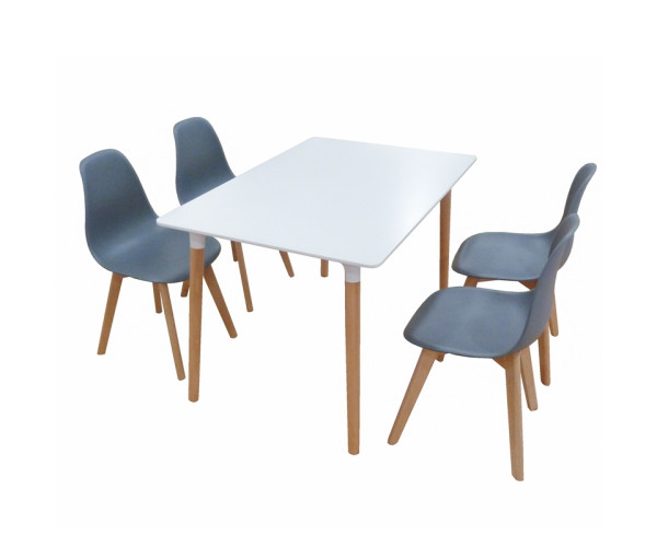 Σετ Τραπεζαρίας Loft Plus Grey Randy 5τμχ 120Χ80X72εκ. 20.9903