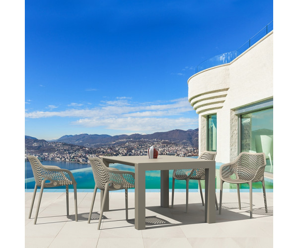 Σετ Τραπεζαρίας 5τμχ Vegas Air XL Taupe 100X100/140Χ75εκ. 20.9985