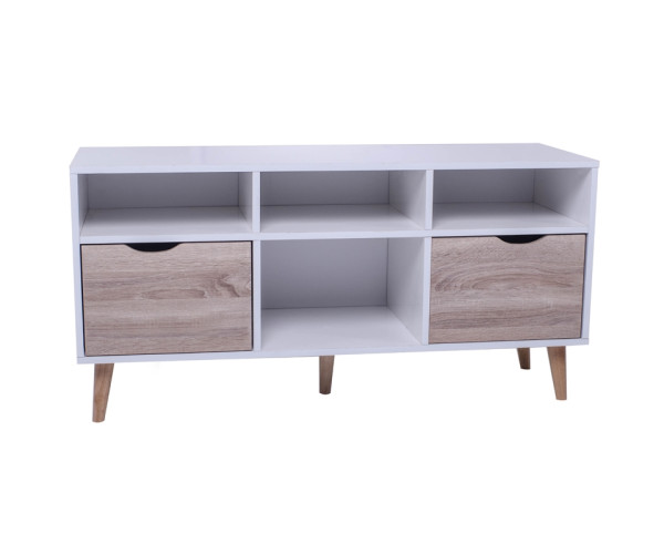 TV15 WHITE/S.OAK 117Χ39X53εκ. ΕΠΙΠΛΟ 33.0107