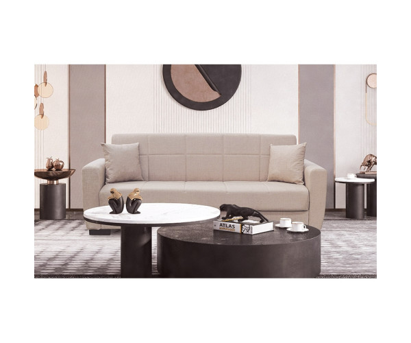 ANIMA LIGHT BROWN ΥΦΑΣΜΑ 3ΘΕΣΙΟΣ ΚΑΝΑΠΕΣ/ΚΡΕΒΑΤΙ ΜΕ ΑΠΟΘ.ΧΩΡΟ 210X80εκ. 40.0116