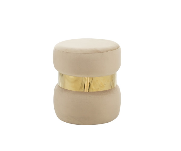 LINDA/R ΣΚΑΜΠΟ BEIGE VELVET ΥΦΑΣΜΑ Φ.37Χ43εκ. 40.0151