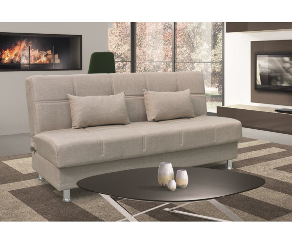 FELINA LIGHT BROWN ΥΦΑΣΜΑ 3ΘΕΣΙΟΣ ΚΑΝΑΠΕΣ/ΚΡΕΒΑΤΙ ΜΕ ΑΠΟΘ.ΧΩΡΟ 180X90εκ. 40.0302