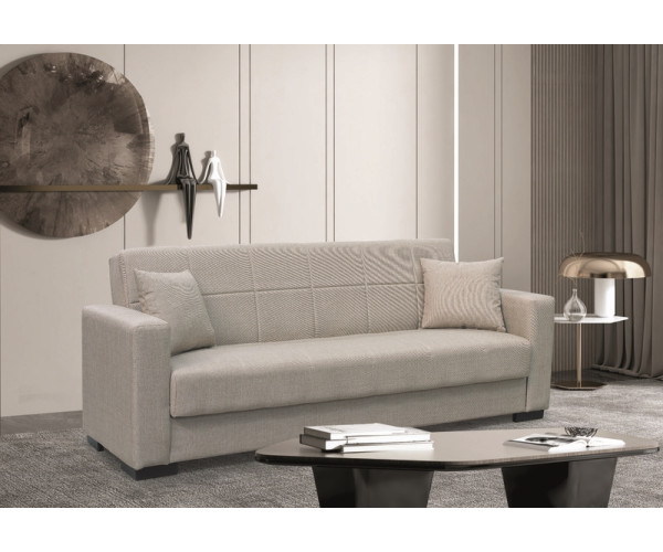 ROVER LIGHT BROWN ΥΦΑΣΜΑ 3ΘΕΣΙΟΣ ΚΑΝΑΠΕΣ/ΚΡΕΒΑΤΙ ΜΕ ΑΠΟΘ.ΧΩΡΟ 210X80εκ. 40.0309